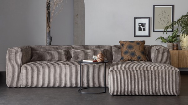 Longchair-Sofa Bean Rechts - Ribcord Terrazzo