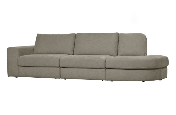 2,5 Sitzer Sofa Family Rechts - Stoff Warm Grey