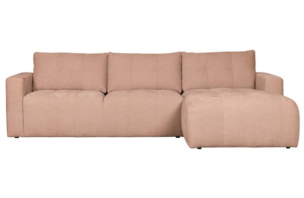 Longchair-Sofa Bar Rechts - Stoff Pink